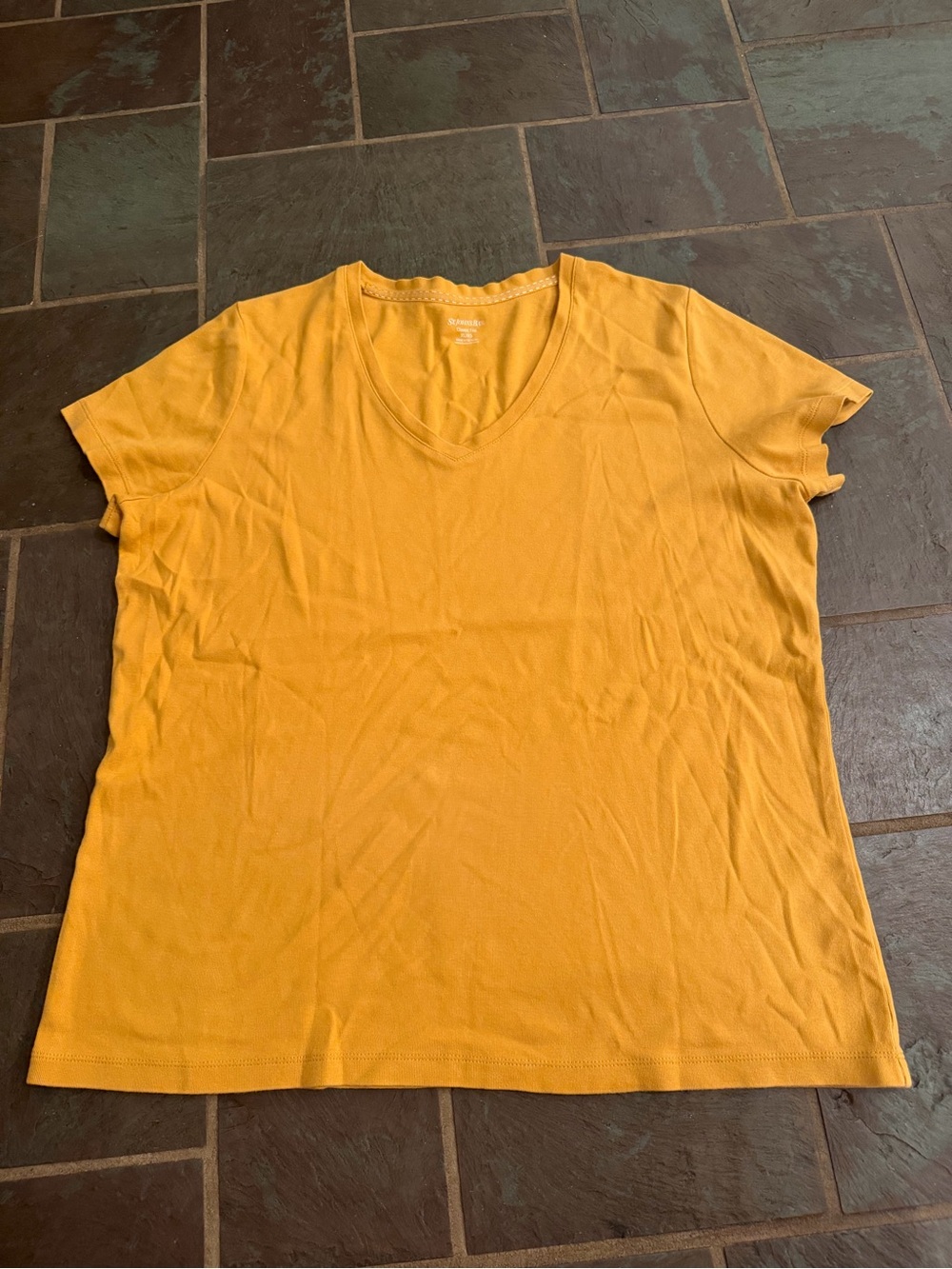 St. John's Bay V-Neck Tee in Mustard